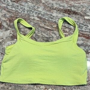 Lime Green Textured Bathing Suite Top